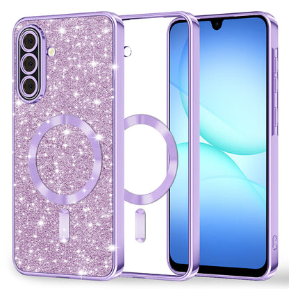 MagSafe-hoes voor Samsung Galaxy A17 4G / A17 5G, Techsuit, Luxury Glitter, Lichtpaars