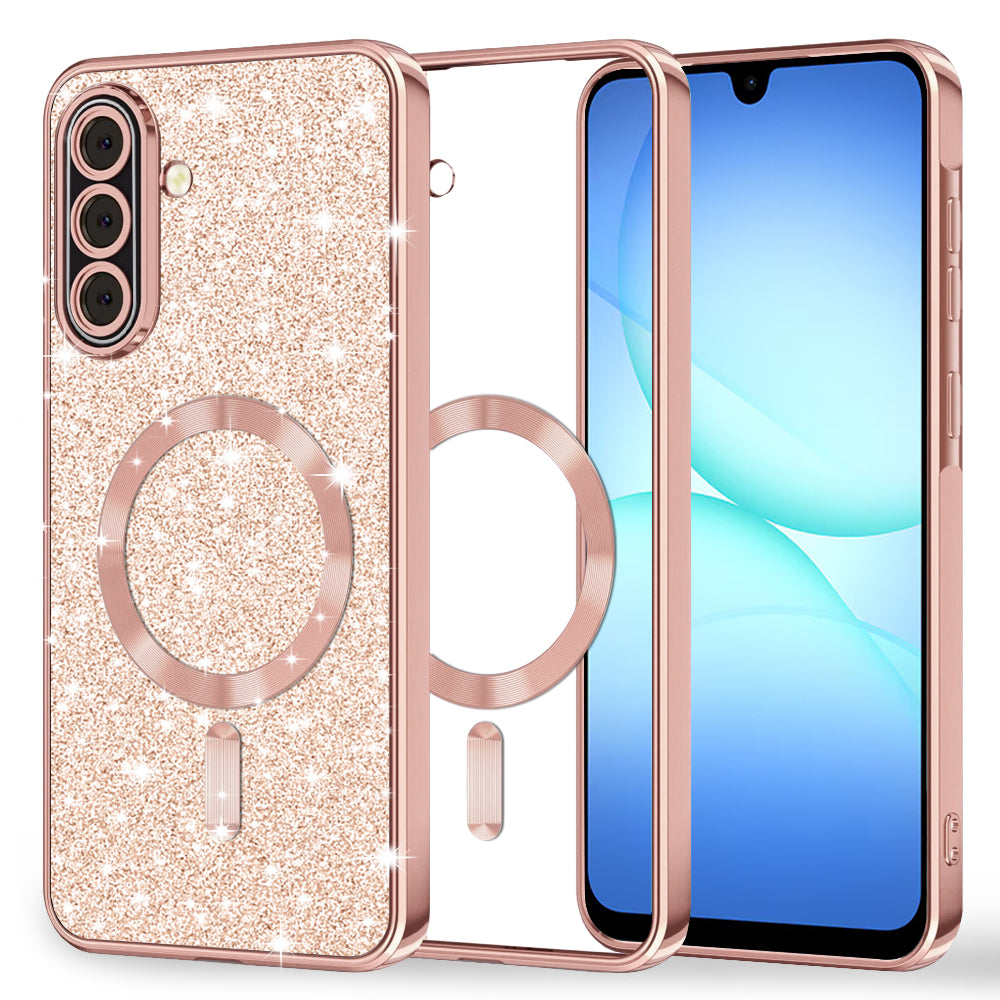 MagSafe-hoesje voor Samsung Galaxy A17 4G / A17 5G, Techsuit, Luxury Glitter, Roze