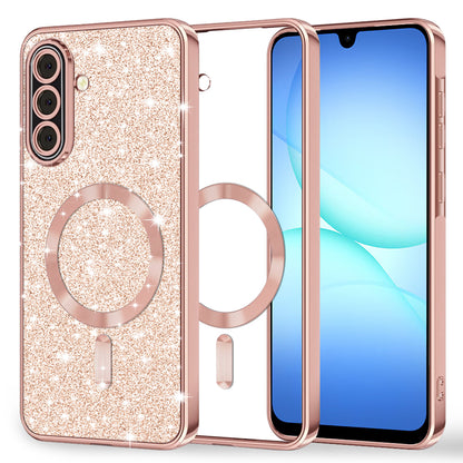 MagSafe-hoesje voor Samsung Galaxy A17 4G / A17 5G, Techsuit, Luxury Glitter, Roze