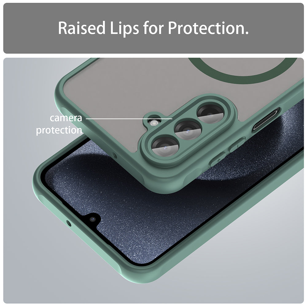 Coque MagSafe pour Samsung Galaxy A17 5G, Techsuit, HaloFrost II, Vert
