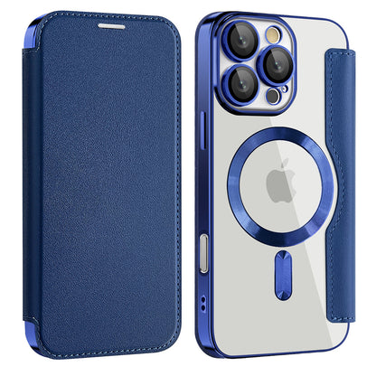 Coque MagSafe pour Samsung Galaxy A17 5G, Techsuit, SmartMag Book, Bleue