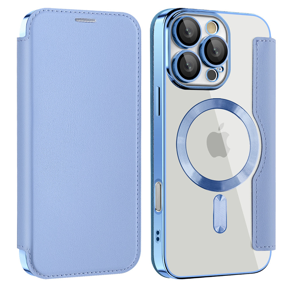 Coque MagSafe pour Samsung Galaxy A17 5G, Techsuit, SmartMag Book, Bleu