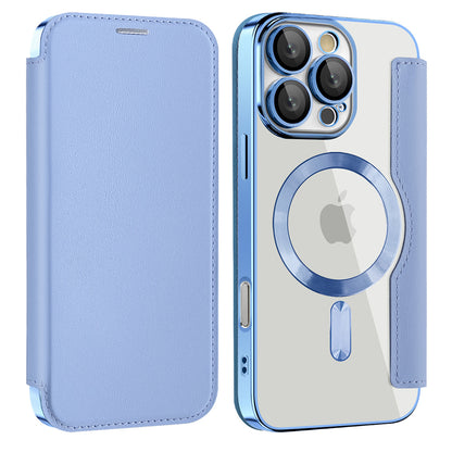 Coque MagSafe pour Samsung Galaxy A17 5G, Techsuit, SmartMag Book, Bleu