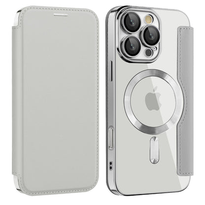 Coque MagSafe pour Samsung Galaxy A17 5G, Techsuit, SmartMag Book, Gris