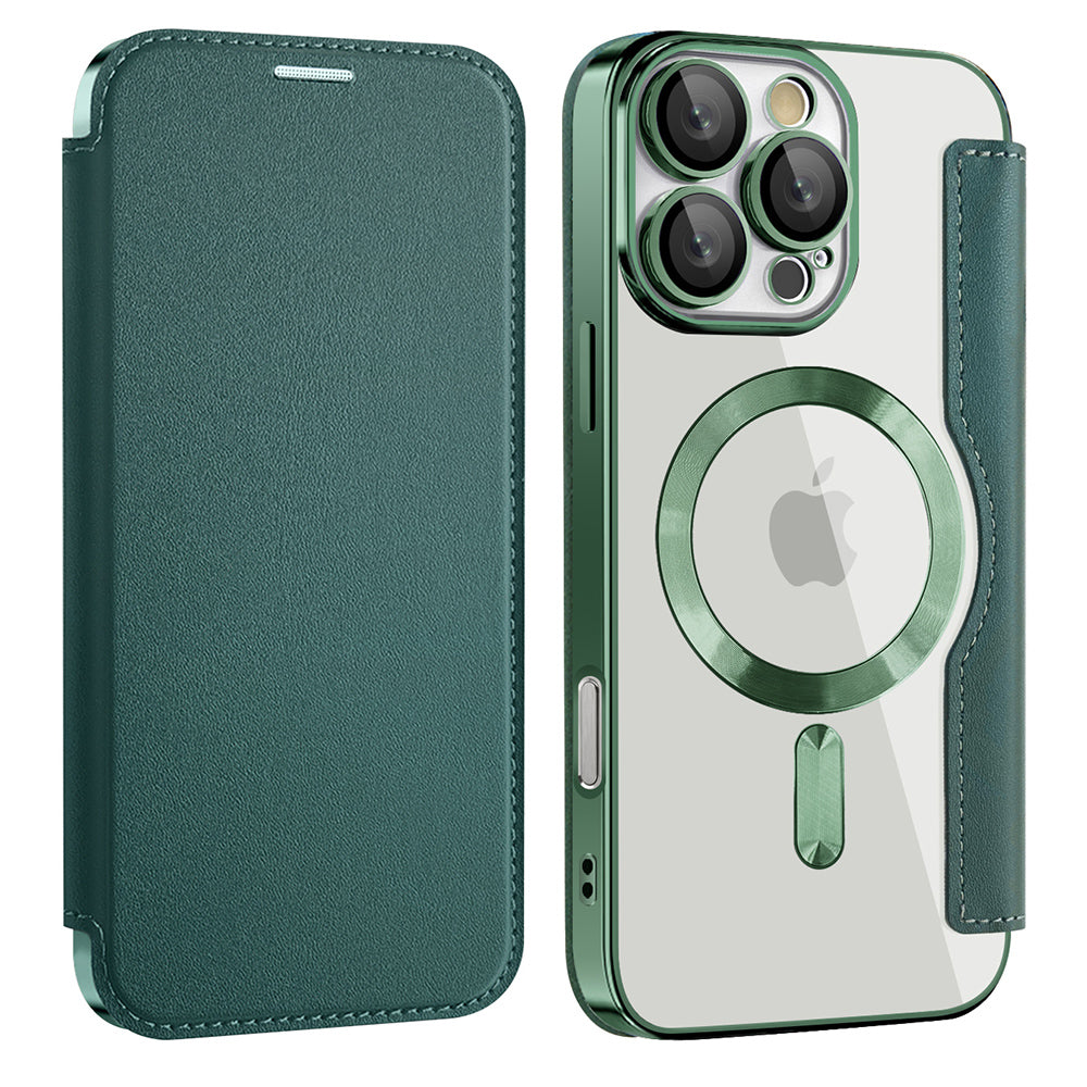Coque MagSafe pour Samsung Galaxy A17 5G, Techsuit, SmartMag Book, Vert