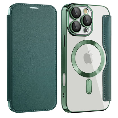 Coque MagSafe pour Samsung Galaxy A17 5G, Techsuit, SmartMag Book, Vert