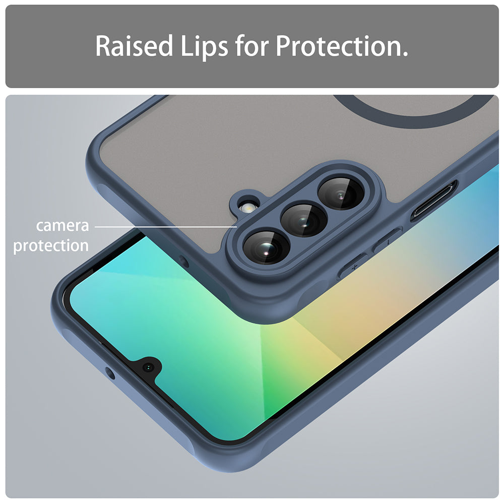 Coque MagSafe pour Samsung Galaxy A26 A266, Techsuit, HaloFrost II, Bleu marine
