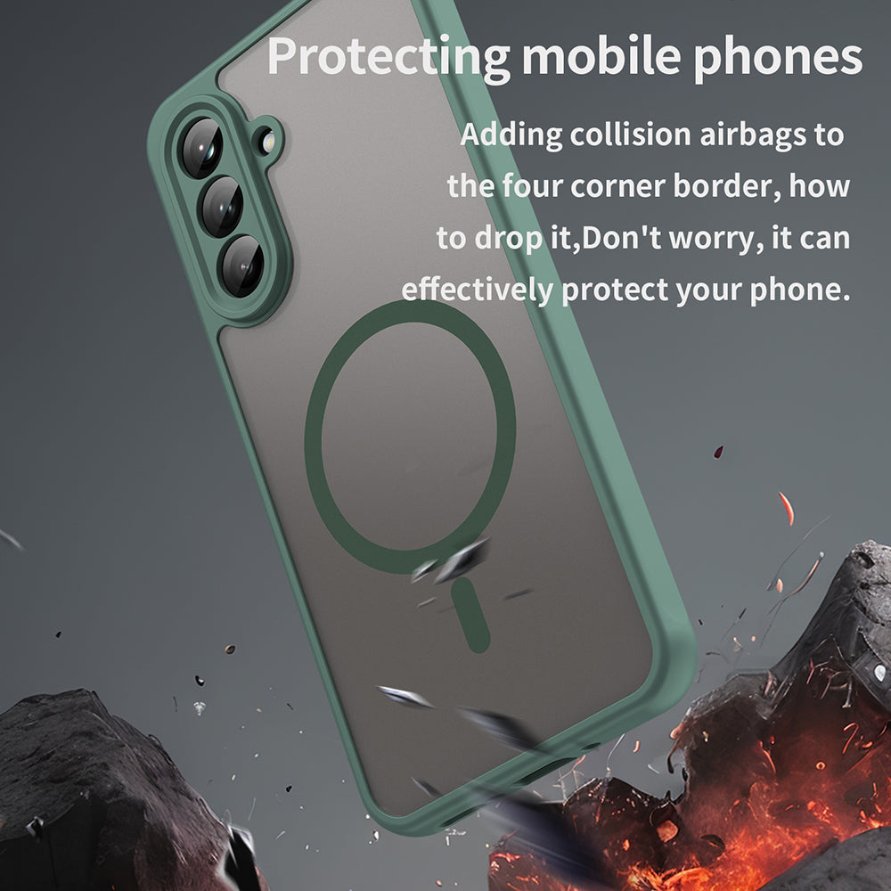 MagSafe-Hülle für Samsung Galaxy A26 A266, Techsuit, HaloFrost II, Grün