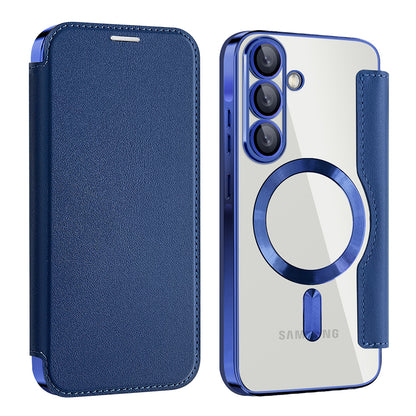 Coque MagSafe pour Samsung Galaxy A26 A266, Techsuit, SmartMag Book, Bleue