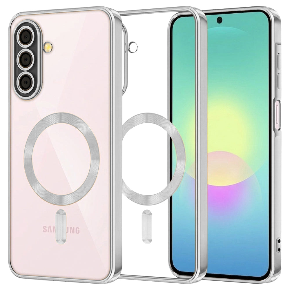MagSafe-hoes voor Samsung Galaxy A27 5G, Techsuit, Luxury Crystal, Zilver