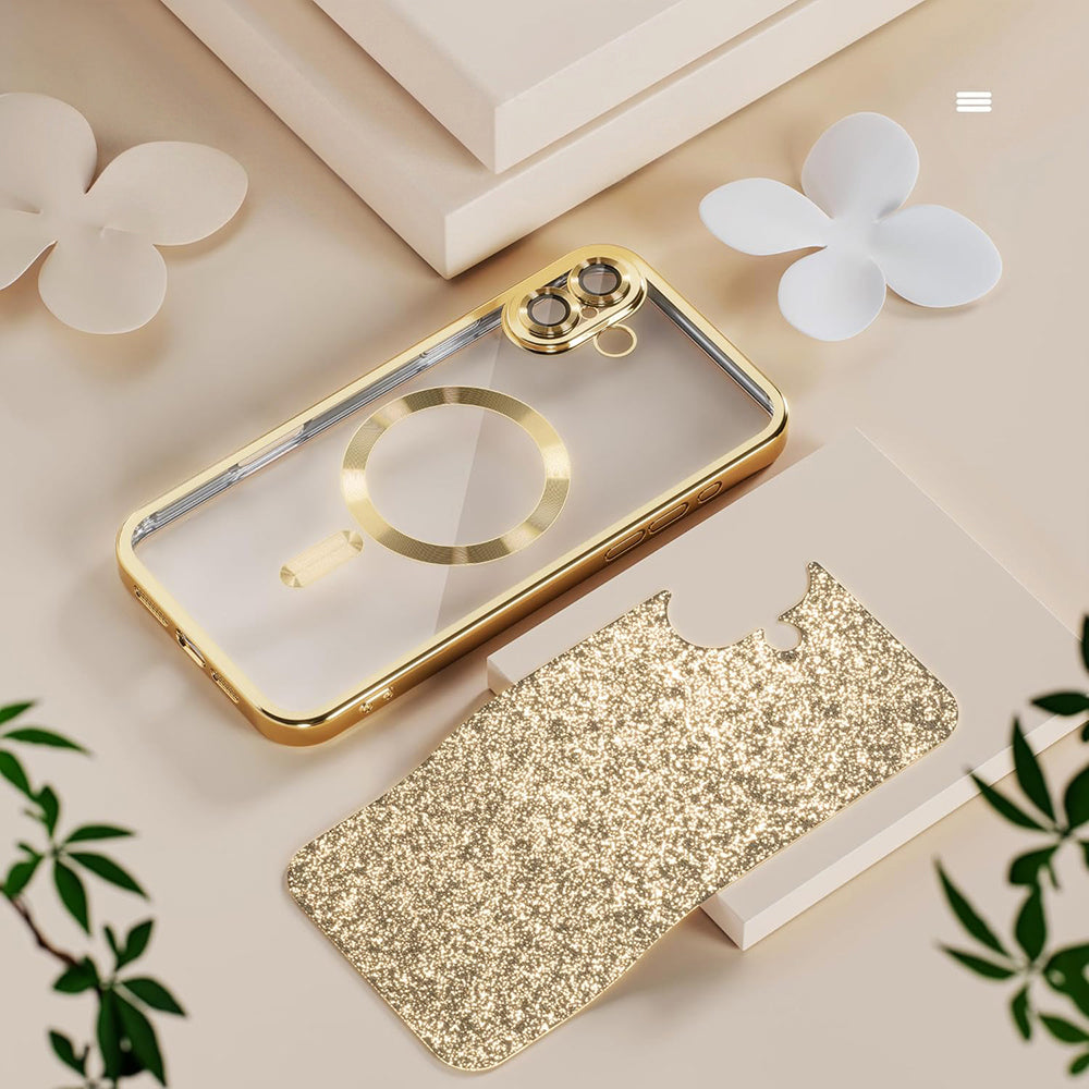 Coque MagSafe pour Samsung Galaxy A27 5G, Techsuit, Luxury Glitter, Argentée
