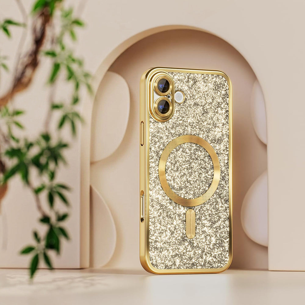 Coque MagSafe pour Samsung Galaxy A27 5G, Techsuit, Luxury Glitter, Dorée