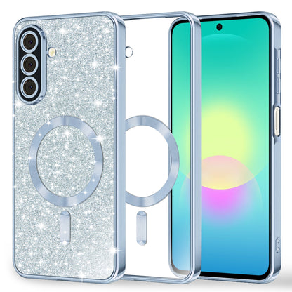 Coque MagSafe pour Samsung Galaxy A27 5G, Techsuit, Luxury Glitter, Bleu
