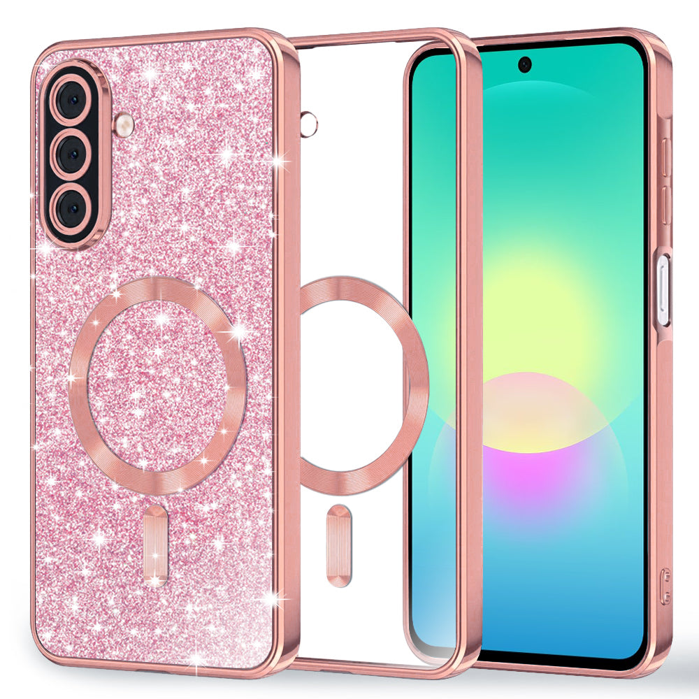 MagSafe-Hülle für Samsung Galaxy A27 5G, Techsuit, Luxury Glitter, Roségold