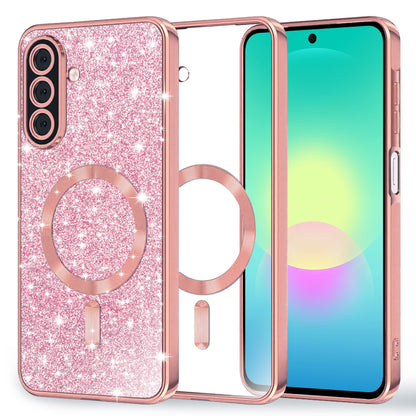MagSafe-Hülle für Samsung Galaxy A27 5G, Techsuit, Luxury Glitter, Roségold