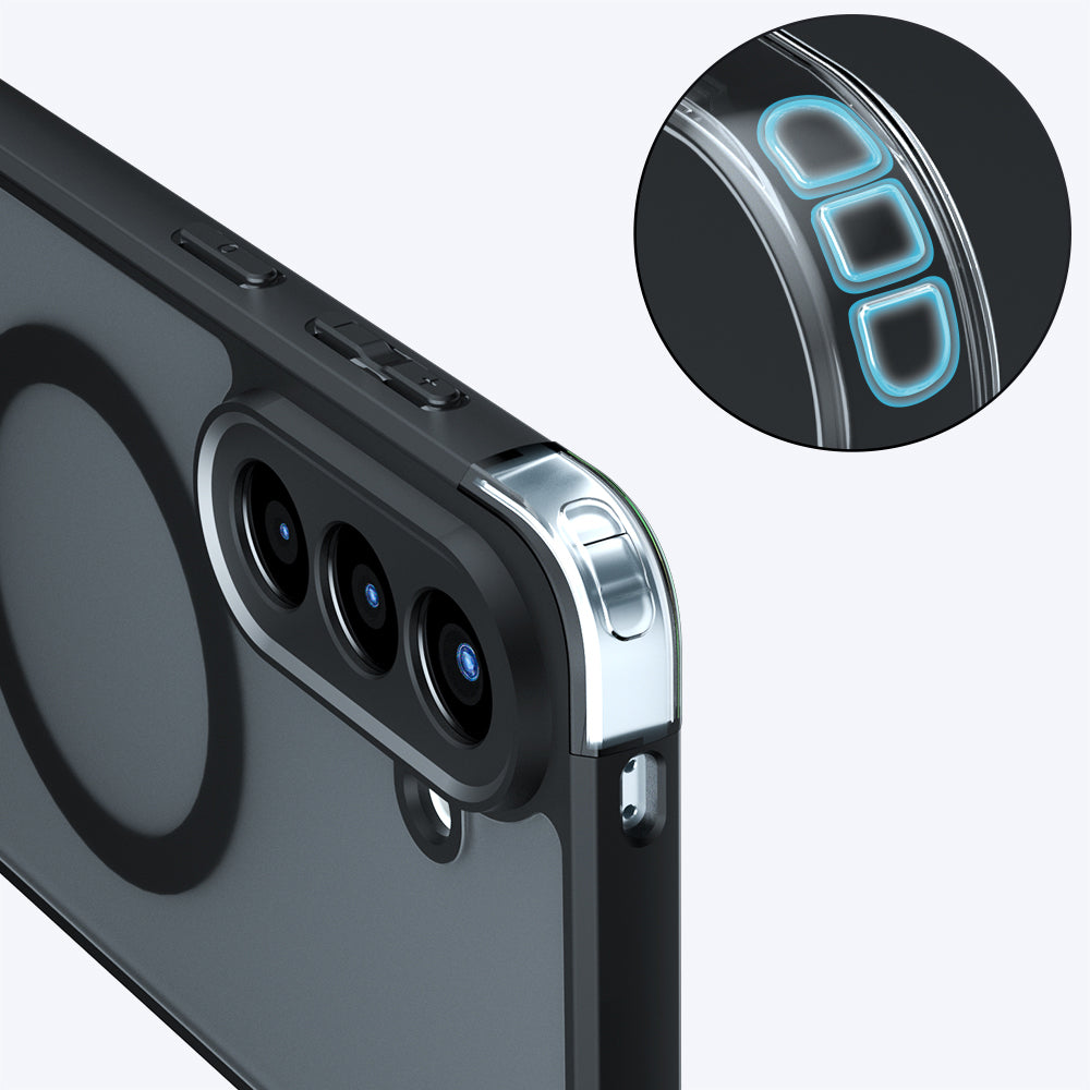 MagSafe-Hülle für Samsung Galaxy A27 5G, Techsuit, PureFrost, Satin Schwarz