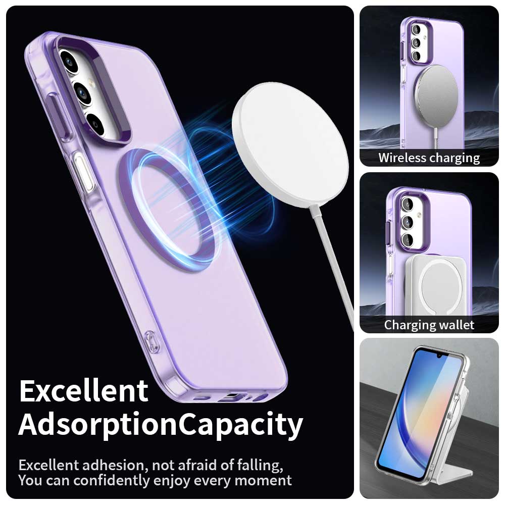 Coque MagSafe pour Samsung Galaxy A35 5G A356, Techsuit, CandyCase, Violet