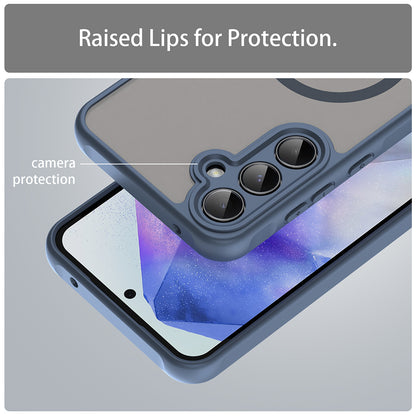 Coque MagSafe pour Samsung Galaxy A35 5G A356, Techsuit, HaloFrost II, Bleu marine