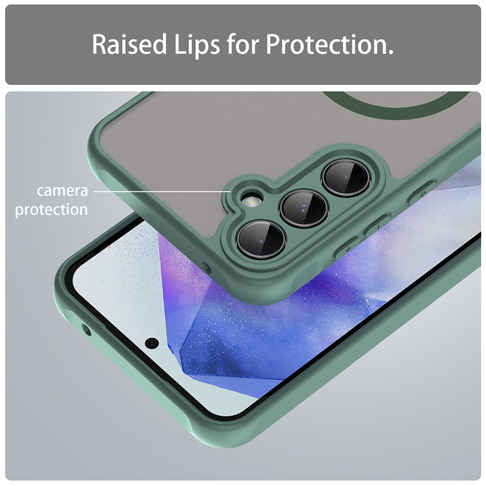 Coque MagSafe pour Samsung Galaxy A35 5G A356, Techsuit, HaloFrost II, Vert