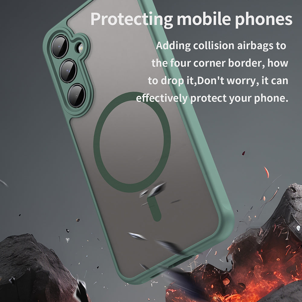 Coque MagSafe pour Samsung Galaxy A35 5G A356, Techsuit, HaloFrost II, Vert