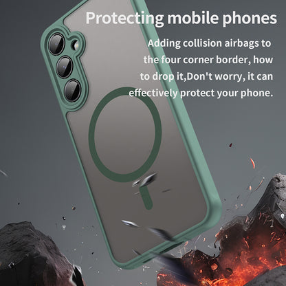 Coque MagSafe pour Samsung Galaxy A35 5G A356, Techsuit, HaloFrost II, Vert