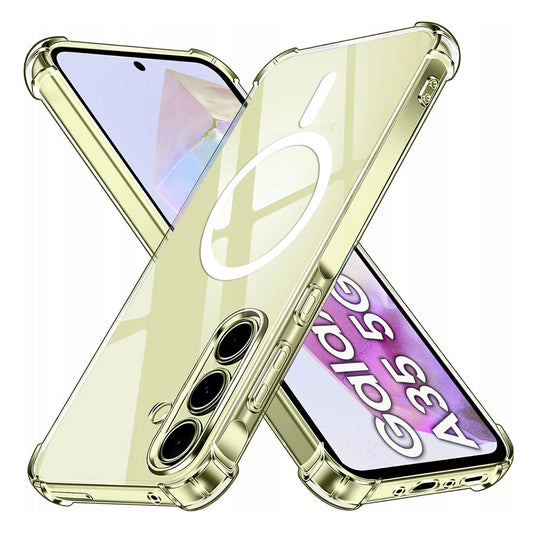 MagSafe-hoes voor Samsung Galaxy A35 5G A356, Techsuit, Schokbestendig, Transparant