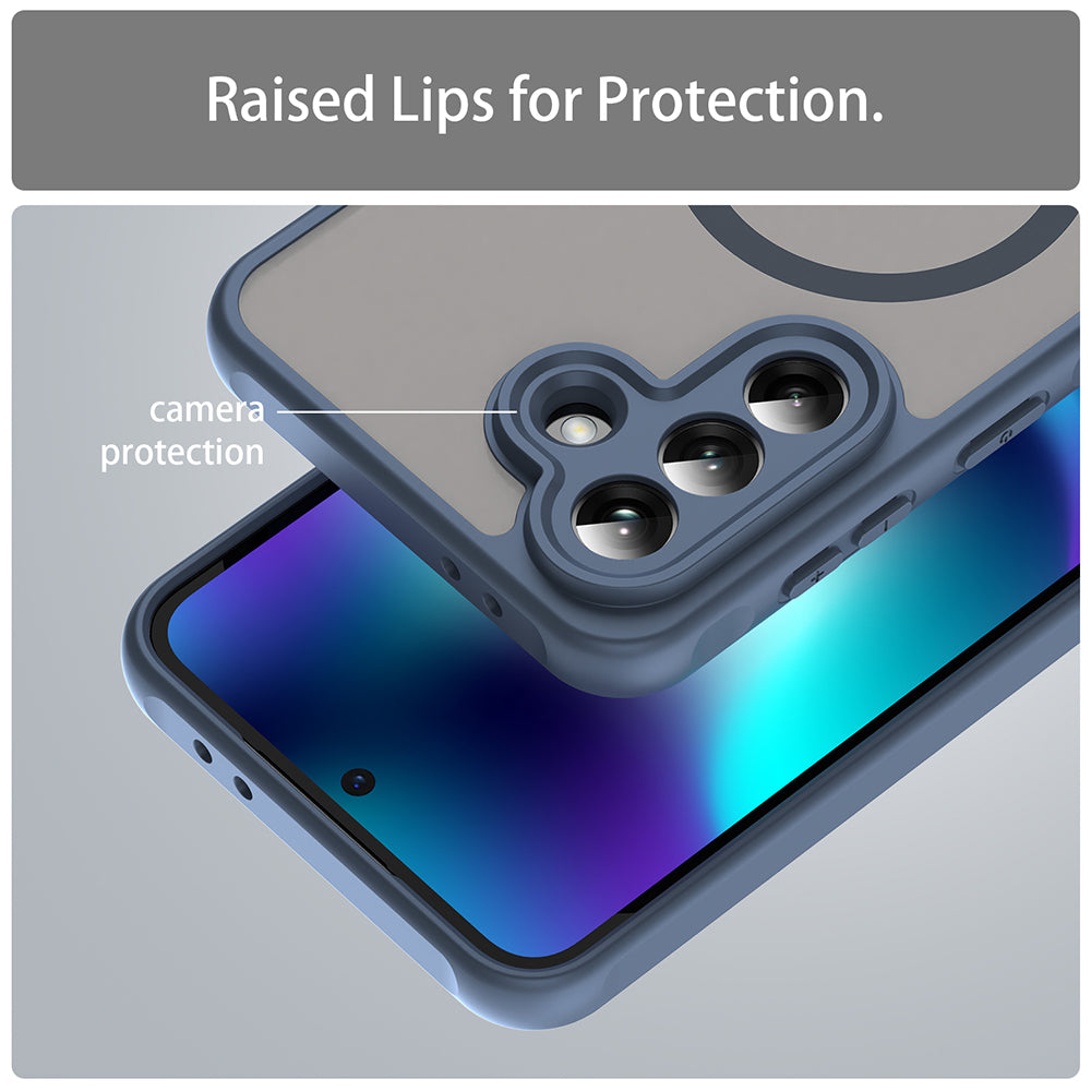 MagSafe hoesje voor Samsung Galaxy A37 5G, Techsuit, HaloFrost II, Marineblauw