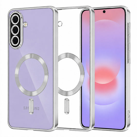 Coque MagSafe pour Samsung Galaxy A37 5G, Techsuit, Luxury Crystal, Argentée