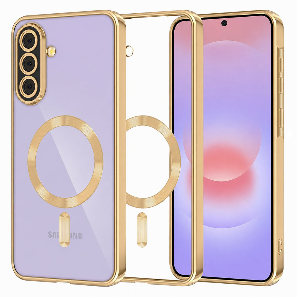 Coque MagSafe pour Samsung Galaxy A37 5G, Techsuit, Luxury Crystal, Dorée