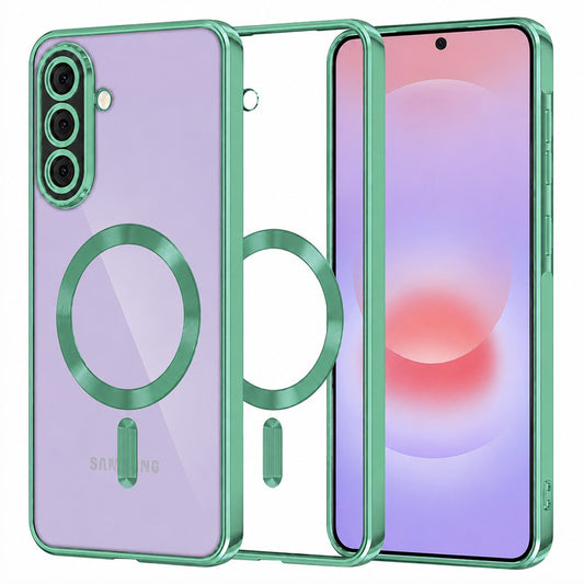 Coque MagSafe pour Samsung Galaxy A37 5G, Techsuit, Luxury Crystal, Vert Clair