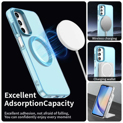 Coque MagSafe pour Samsung Galaxy A55 5G A556, Techsuit, CandyCase, Bleue