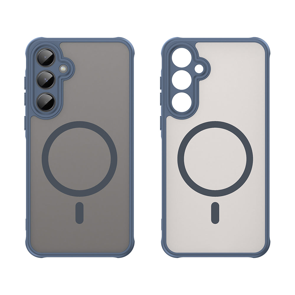 Coque MagSafe pour Samsung Galaxy A55 5G A556, Techsuit, HaloFrost II, Bleu marine