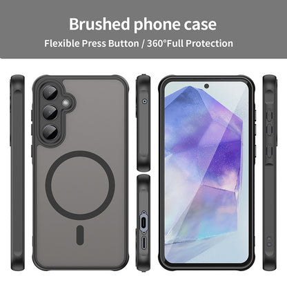 MagSafe-Hülle für Samsung Galaxy A55 5G A556, Techsuit, HaloFrost II, Schwarz