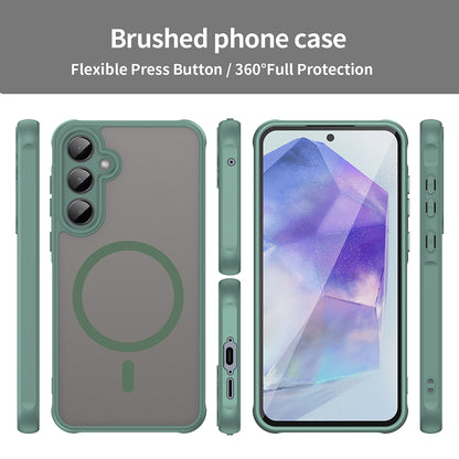 Coque MagSafe pour Samsung Galaxy A55 5G A556, Techsuit, HaloFrost II, Vert