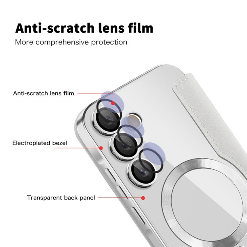 MagSafe-Hülle für Samsung Galaxy A55 5G A556, Techsuit, SmartMag Book, Grau
