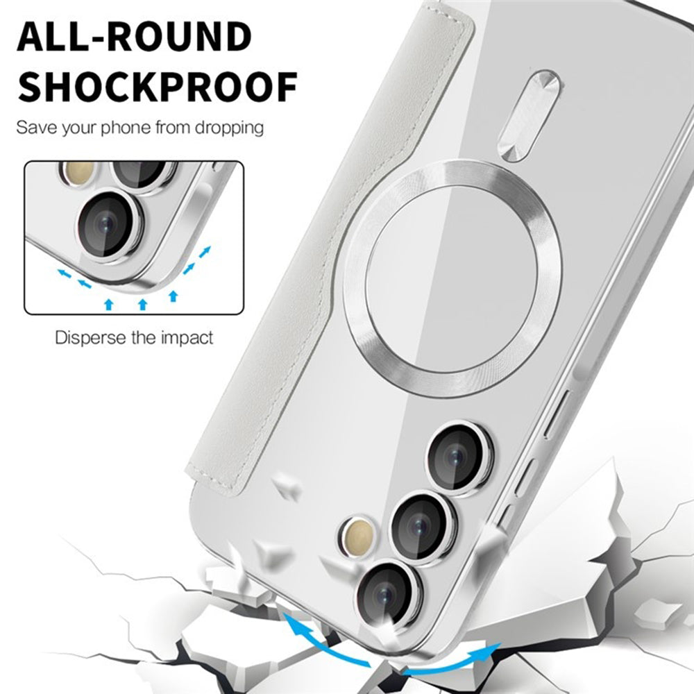 MagSafe-Hülle für Samsung Galaxy A55 5G A556, Techsuit, SmartMag Book, Grau