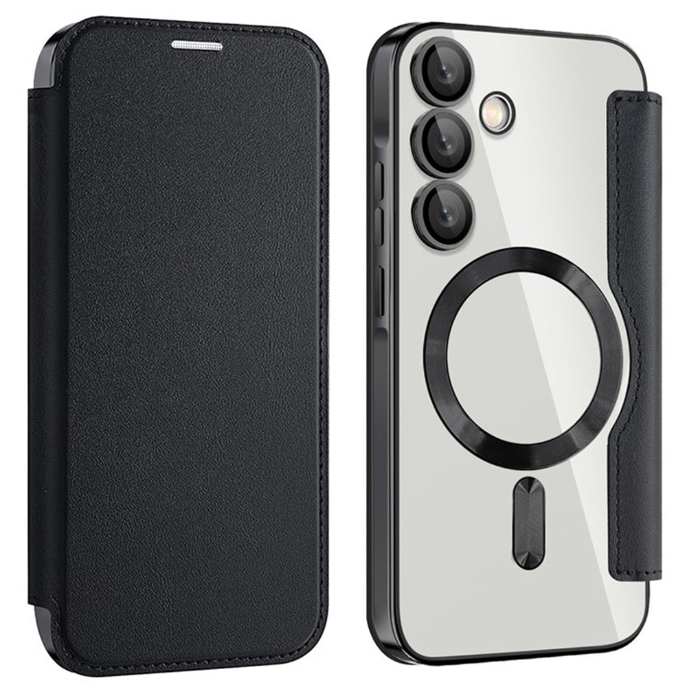 MagSafe-Hülle für Samsung Galaxy A55 5G A556, Techsuit, SmartMag Book, Schwarz