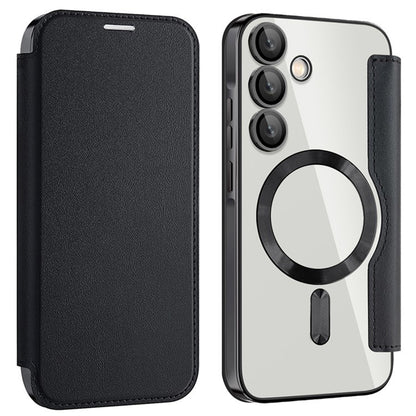 MagSafe-Hülle für Samsung Galaxy A55 5G A556, Techsuit, SmartMag Book, Schwarz