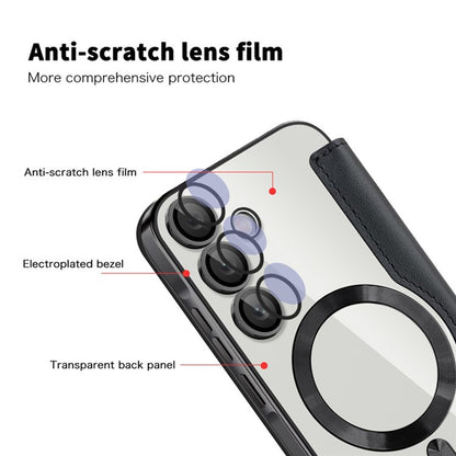 MagSafe-Hülle für Samsung Galaxy A55 5G A556, Techsuit, SmartMag Book, Schwarz