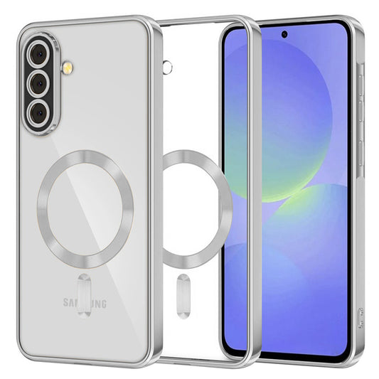 Coque MagSafe pour Samsung Galaxy A56 A566 / A36 A366, Techsuit, Luxury Crystal, Argentée