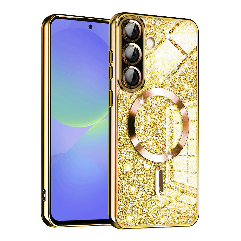 Coque MagSafe pour Samsung Galaxy A56 A566 / A36 A366, Techsuit, Luxury Glitter, Dorée