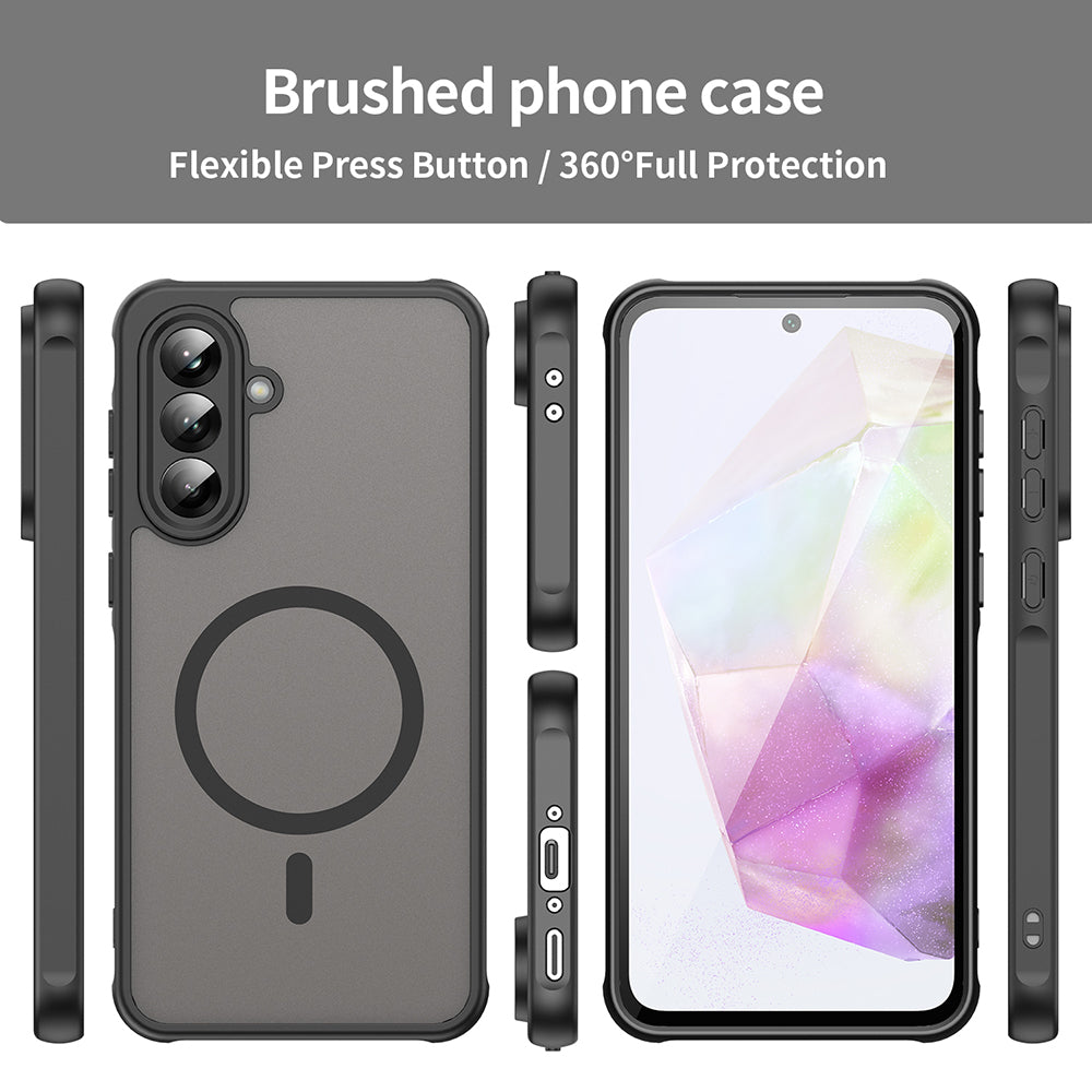 MagSafe Case for Samsung Galaxy A56 A566, Techsuit, HaloFrost II, Black