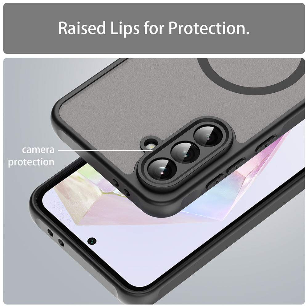 MagSafe Case for Samsung Galaxy A56 A566, Techsuit, HaloFrost II, Black