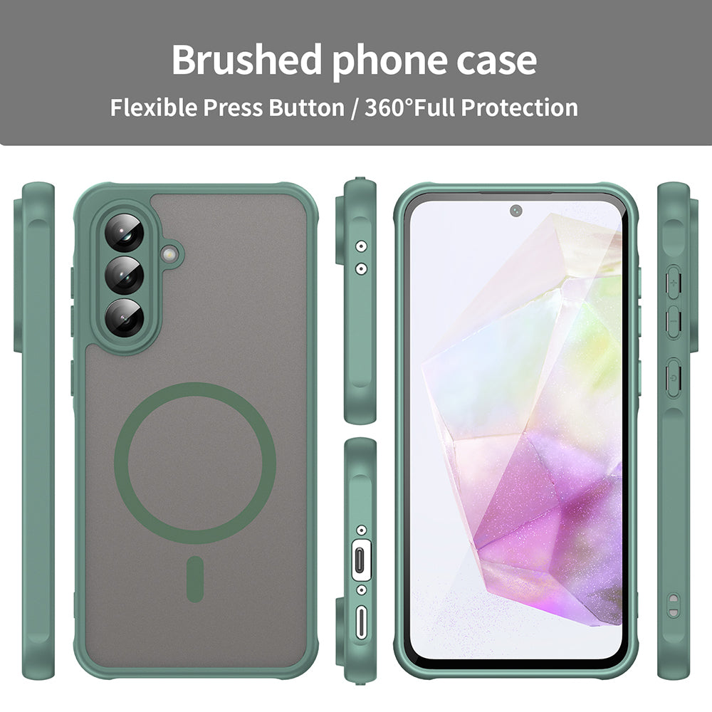 MagSafe-Hülle für Samsung Galaxy A56 A566, Techsuit, HaloFrost II, Grün