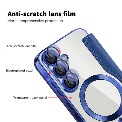 MagSafe-Hülle für Samsung Galaxy A56 A566, Techsuit, SmartMag Book, Blau