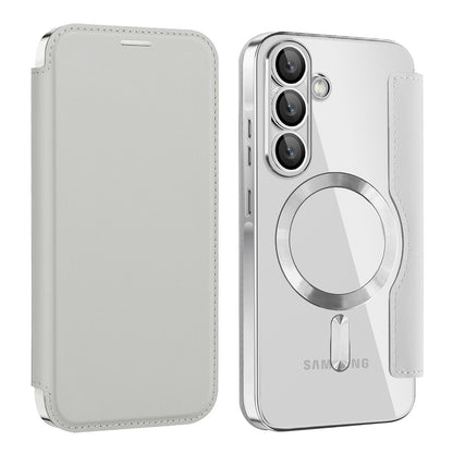 MagSafe-Hülle für Samsung Galaxy A56 A566, Techsuit, SmartMag Book, Grau