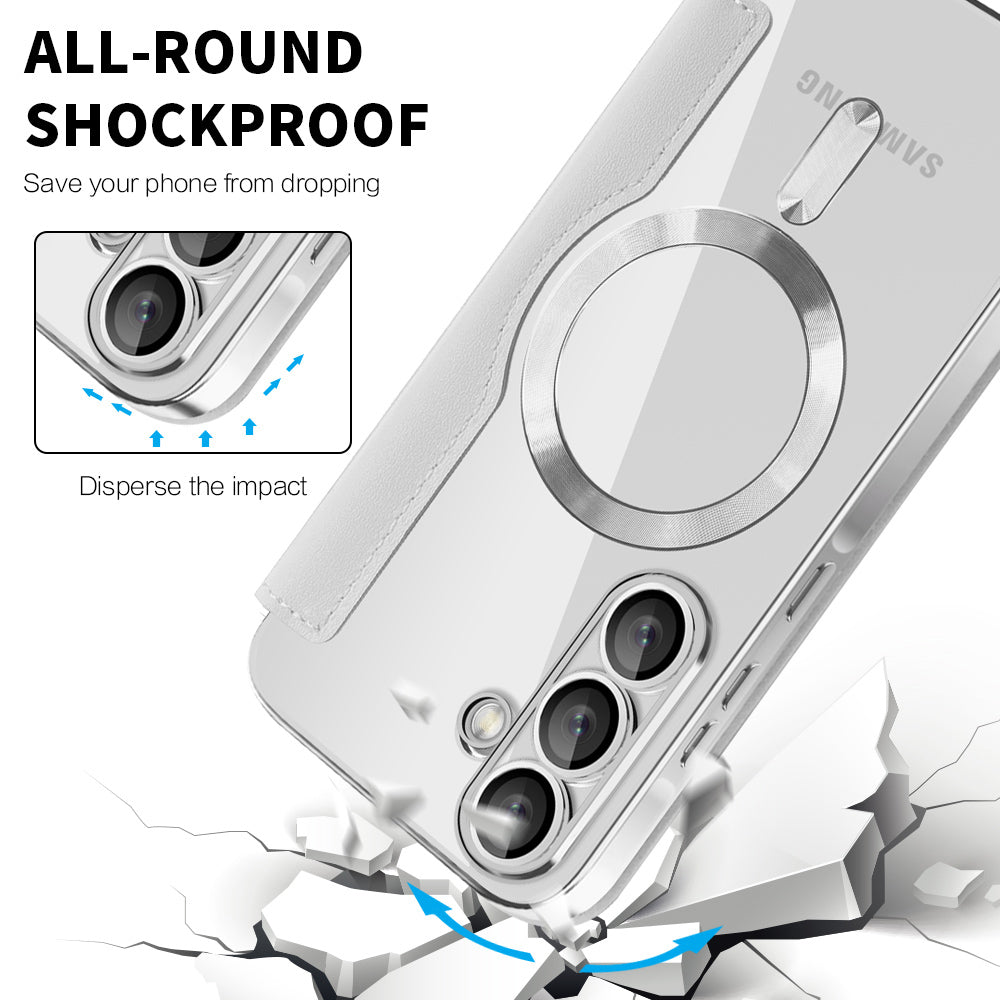 MagSafe-Hülle für Samsung Galaxy A56 A566, Techsuit, SmartMag Book, Grau