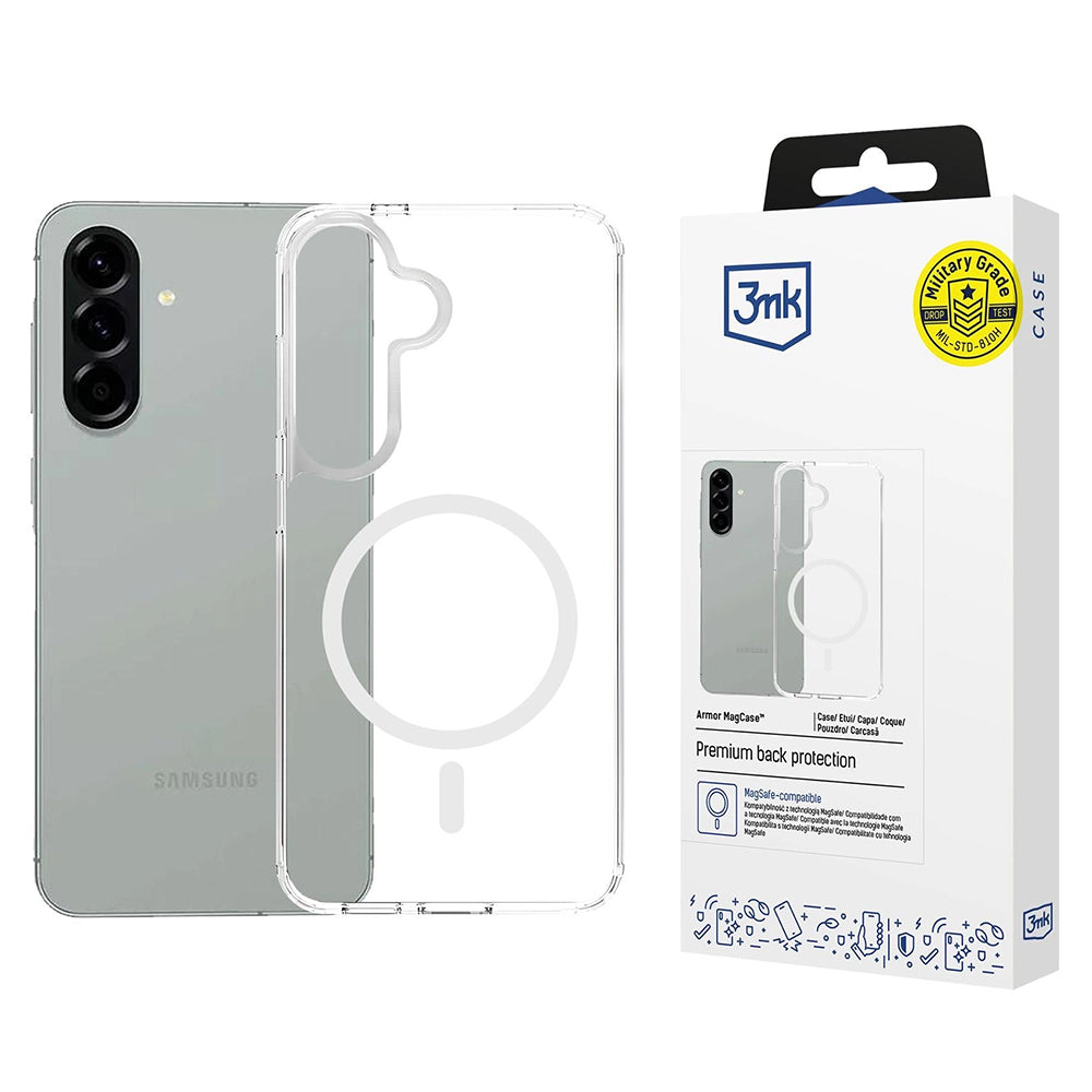 MagSafe Hülle für Samsung Galaxy A57 5G, 3MK, Armor MagCase, Transparent