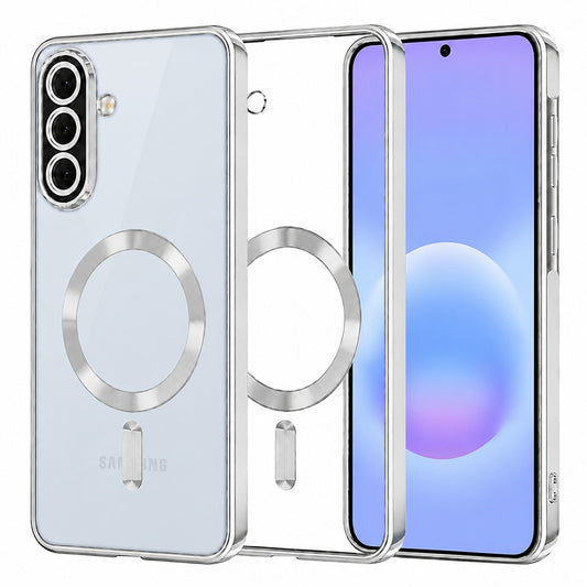 Coque MagSafe pour Samsung Galaxy A57 5G, Techsuit, Luxury Crystal, Argentée