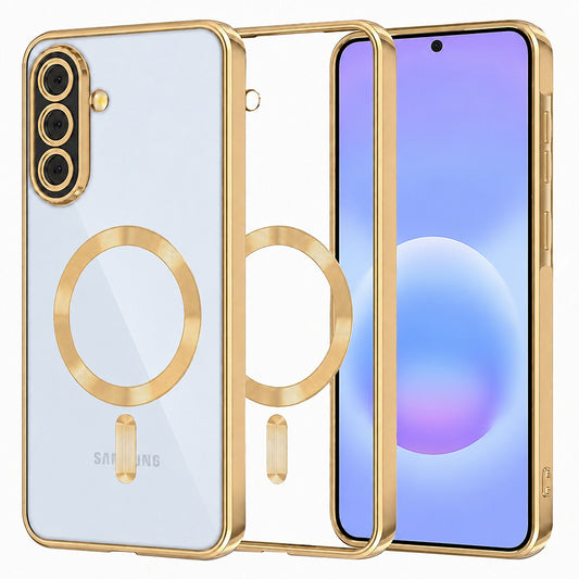 Coque MagSafe pour Samsung Galaxy A57 5G, Techsuit, Luxury Crystal, Dorée